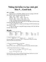 Những bài kiểm tra học sinh giỏi Hóa 9…Good luck