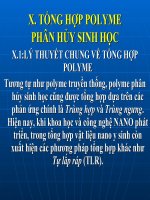 TỔNG hợp POLYME PHÂN hủy SINH học
