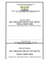 Quy hoạch xây dựng nông thôn mới xã phấn mễ, huyện phú lương, tỉnh thái nguyên đến năm 2015