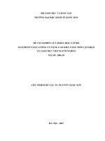 Đề tài nghiên cứu khoa học cấp bộ về giải pháp tăng cường và nâng cao khả năng tiếp cận dịch vụ giáo dục cho người nghèo