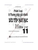 PHÂN LOẠI  PHƯƠNG PHÁP GIẢI NHANH BÀI TẬP HÓA HỌC HỮU CƠ 11   CÙ THANH TOÀN