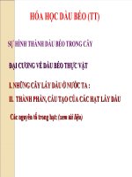 Hóa học và công nghệ các hợp chất hữu cơ thiên nhiên   phần v   hóa học dầu béo (tiếp theo)