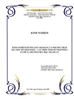 KINH NGHIÊM HƯỚNG DẪN NỘI DUNG VÀ PHƯƠNG PHÁP DẠY HỌC SỐ THẬP PHÂN – CÁC PHÉP TÍNH SỐ THẬP PHÂN Ở LỚP 5A-TRƯỜNGTIỂU HỌC THANH AN