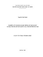 luận văn thạc sĩ khoa học nghiên cứu đánh giá hệ thống sử dụng đất tại xã đại thành huyện quốc oai thành phố hà nội