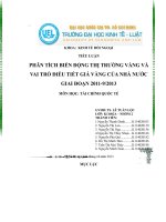 phân tích  biến động thị trường vàng và vai trò điều tiết giá vàng của nhà nướcđoạn 2011 - 9/2013”