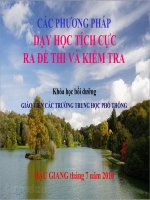 Các phương pháp dạy học tích cực, ra đề thi và kiểm tra