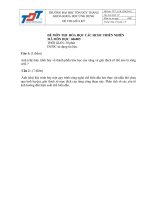 ĐỀ THI và đáp án hóa học các hợp CHẤT hữu cơ   PHẦN i