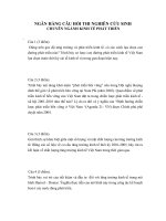 Ngân hàng câu hỏi thi Kinh tế phát triển - NCS