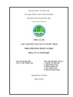 các nguyên tắc xử lý nước thải theo phương pháp cơ học hóa lý và sinh học