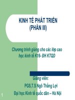 Bài giảng Kinh tế phát triển - Cao học 2