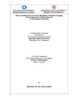 Biên soạn nguồn tài liệu cho 3 kĩ năng nghe, nói và đọc tiếng Anh cho sinh viên năm thứ hai tại Đại học Thái Nguyên