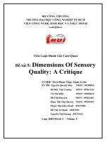 Tiểu Luận Đánh Giá Cảm Quan Dimensions Of Sensory Quality A Critique