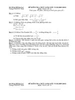 Đề kiểm tra chát lượng đầu năm lớp 10