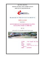 Tiểu luận quản trị sản xuất: sản xuất và chế biến gạo ở việt nam