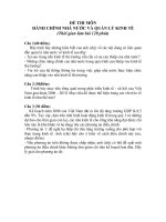 Đề thi môn Hành chính nhà nước và quản lý kinh tế