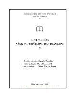 KINH NGHIỆM NÂNG CAO CHẤT LƯỢNG DẠY TOÁN LỚP 5