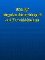 TỔNG hợp màng polyme phân hủy sinh học trên cơ sở PVA và tinh bột biến tính