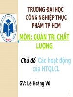 báo cáo môn quản trị chất lượng các hoạt động của hệ thống quản lý chất lượng