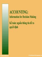 Bài giảng kế toán - Nguồn thông tin để ra quyết định