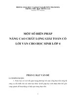 Sáng kiến kinh nghiệm MỘT SỐ BIỆN PHÁP NÂNG CAO CHẤT LƯỢNG GIẢI TOÁN CÓ LỜI VĂN CHO HỌC SINH LỚP 4