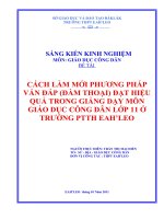 SÁNG KIẾN KINH NGHIỆM MÔN GDCD ĐẠT GIAI A