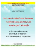 tuyển chọn và nghiên cứu hoạt tính sinh học của một số chủng xạ khuẩn phân lập ở núi Pháo-Đại Từ-Thái Nguyên