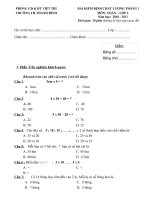 Đề KT Toán + TV giữa kì II, lớp 3