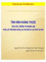 tình hình kháng thuốc của các chủng vi khuẩn lao phân lập trên bệnh nhân lao phổi mới và lao phổi tái phát