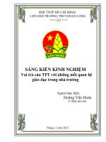 Vai trò của ttổng phụ trách với những mối quan hệ giáo dục trong nhà trường