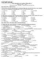 de thi so tuyen HSG 11- truong THPT Vinh Xuan