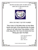 Thực trạng và giải pháp nâng cao hoạt động thanh toán quốc tế theo phương thức tín dụng chứng từ tại ngân hàng nông nghiệp và phát triển nông thôn việt nam chi nhánh sài gòn  phòng giao dịch tân định
