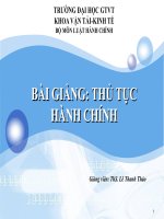 BÀI GIẢNG-THỦ TỤC HÀNH CHÍNH