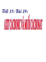 Hóa 9: Tiết 37: Axit cacbonnic và muối cacbonat