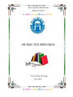 Để học tốt môn dịch thuật
