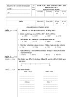 ĐỀ THI TOÁN, TV GIỮA HKII - LỚP 3