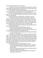 các mức độ về kiến thức kỹ năng