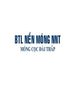 Tính toán móng cọc đài thấp