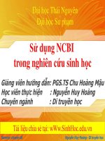 Sử dụng NCBI trong nghiên cứu sinh học
