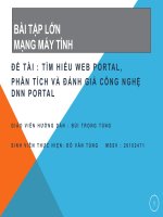 BÀI TẬP LỚN MẠNG MÁY TÍNH TÌM HIỂU WEB PORTAL-PHÂN TÍCH VÀ ĐÁNH GIÁ CÔNG NGHỆ DNN,PORTAL