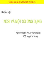 bài tiểu luận NCBI và một số ứng dụng