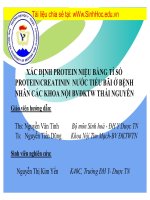 xác định Protein niệu bằng tỉ số Protein-creatinin nước tiểu bãi ở bệnh nhân các khoa nội BVDKTW Thái Nguyên