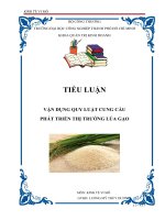 Vận dụng quy luật thị trường cung cầu gạo xuất khẩu của Việt nam sang các nước EU