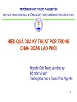 Hiệu quả của kỹ thuật PCR trong chẩn đoán lao phổi