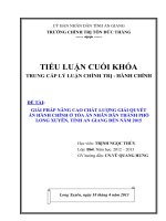 GIẢI PHÁP NÂNG CAO CHẤT LƢỢNG GIẢI QUYẾT ÁN HÀNH CHÍNH Ở TÕA ÁN NHÂN DÂN THÀNH PHỐ LONG XUYÊN, TỈNH AN GIANG ĐẾN NĂM 2015