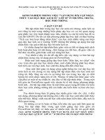 Kinh nghiệm  trong  việc “vận dụng bài tập nhận thửc vào dạy học lịch sử lớp 10” ở trường trung học phổ  thông