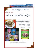 Tiểu luận công nghệ chế biến đồ hộp Nấm Rơm đóng hộp