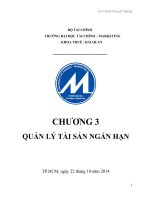 Quản lý tài sản ngắn hạn trong tài chính doanh nghiệp