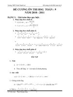 Đề cương ôn thi HSG toán 9