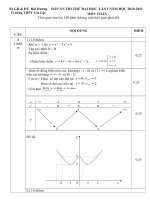 Đáp án Toán lần 1 năm 2011 - THPT Gia lộc