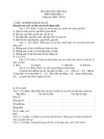 ĐỀ KIỂM TRA HỌC KÌ II MÔN SINH HỌC 6